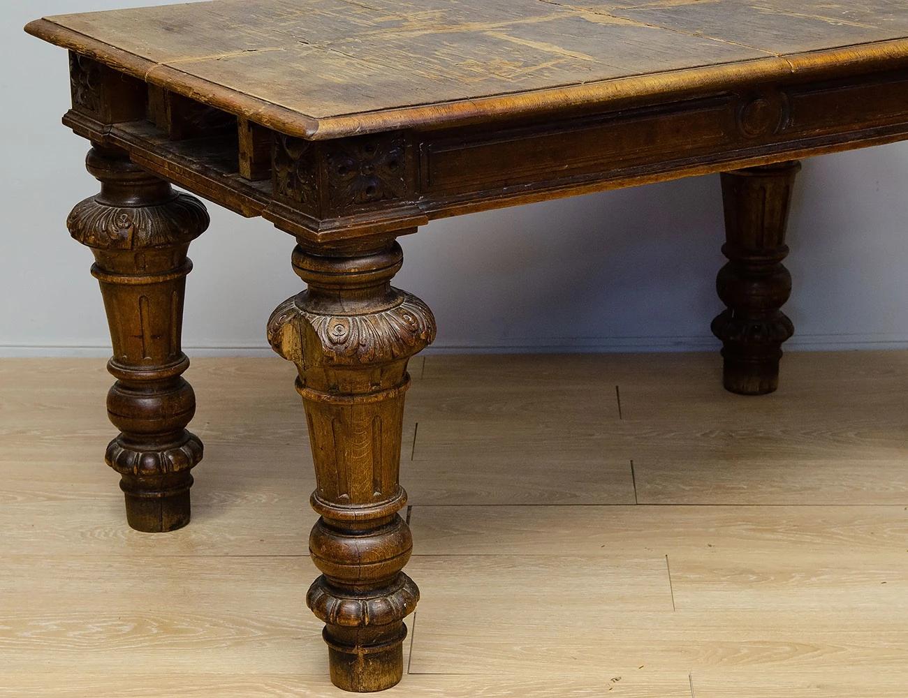 Реставрация дубового обеденного стола 19 века