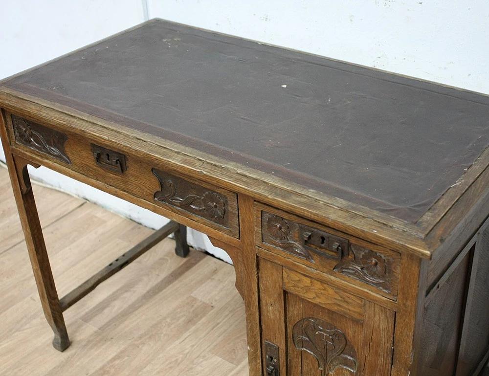 Реставрация дубового письменного стола модерн